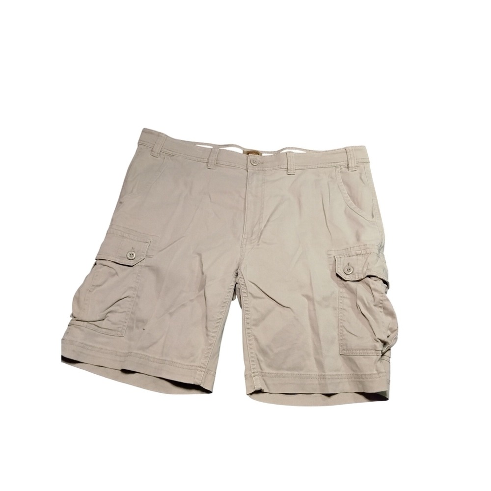The Foundry Supply Co Mens Khaki Comfort Stretch Cargo Short Size 48 Tan 76474-6
